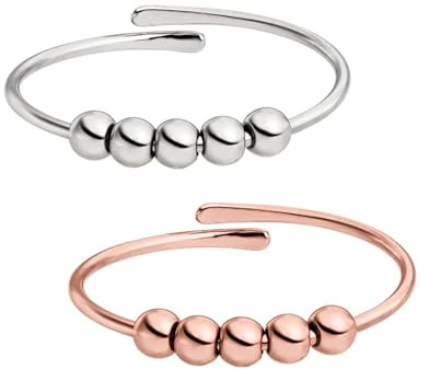 Purelei Shade Anxiety Ring - Fidget – New Generation - Damenring aus langlebigem Edelstahl – Wasserfeste Ringe – in verstellbaren Größen erhältlich - Damenschmuck
