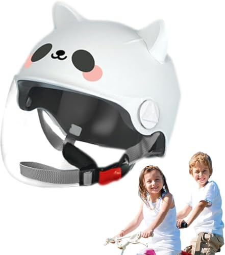 Motorcykelhjälm För Barn, Flickor Och Pojkar, Kid Jet-Hjälm Med Visir, Barncykelhjälm För Scooter, Snabbkoppling, Avtagbar, Tvättbar, 48-55 Cm 3,48~55cm