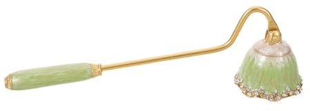 Veemoon Spegnicandele Smaltato Vintage Manico Lungo e Strass Strumento in Metallo per Spegnere Candele Tealight e Affusolate Accessorio Decorativo per Uso Domestico e Regalo per Amanti