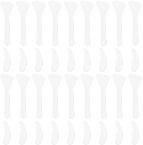 IMIKEYA Lot de 100 Cuillères à Masque Facial et Cuillères à Crème en Plastique Blanc 30 Pcs Grandes 23 Pcs Petites Accessoires Cosmétiques Légers et Hygiéniques pour Soins Peau et