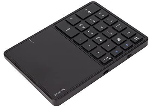 AMONIDA Tastierino Numerico 2 in 1 Touchpad Wireless Portatile 22 Tasti per IOS Mac Adatto per Professionisti Contabili Bianco (BLACK)