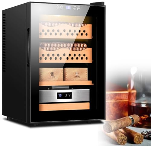 coyrugky Elektrischer Zigarrenhumidor für 150–1600 Zigarren mit Kühl-,humidor elektrisch,Heiz- und Feuchtigkeitsregulierungsfunktion sowie Schubladen zur Aufbewahrung und Präsentation von Zigarren