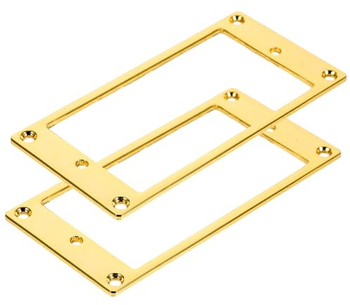 BESPORTBLE Marcos para Pastillas de Guitarra Eléctrica, 2 Piezas de Latón Dorado, Chasis Protector Resistente y Liviano para Repuesto, Compatible Guitarras Eléctricas, Accesorio Duradero