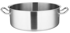 Vogue Stainless Steel Casserole Pan 36cm / 13Ltr - Soup, Stew Pot, All Hobs Including Induction T187