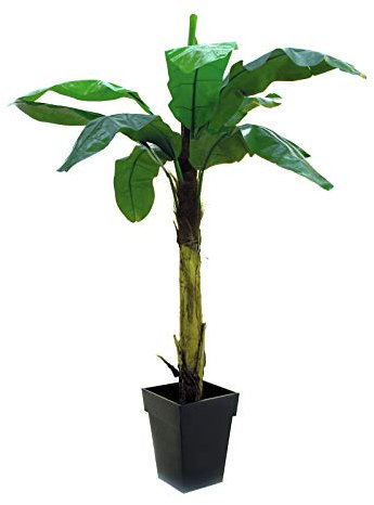 EUROPALMS Bananenbaum, Kunstpflanze, 210cm | Bananenbaum mit Naturmaterial überzogenem Stamm