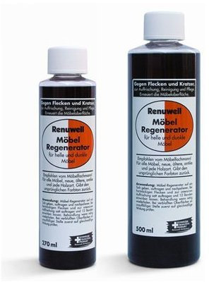 Renuwell Möbel-Regenerator, 500 ml – Intensive Pflege und Regeneration für Holzmöbel und Oberflächen, entfernt Wasserflecken, Kratzer & Hitze - Ringe, Schweizer Qualitätsprodukt
