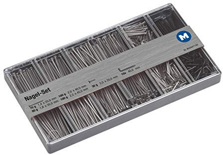Metafranc Nagel-Sortiment 10-teilig + 380 g - Drahtstifte & Kammzwecken im Set - Vorsortiert in praktischer Kunststoffbox - Geeignet für Haus, Werkstatt & Co. / Nagel-Set / Sortimentskasten / 947100