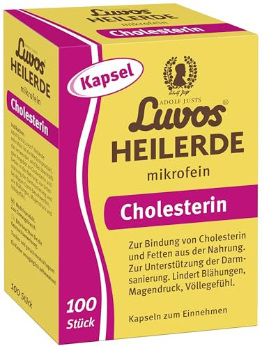 Luvos Heilerde mikrofein Kapseln - Naturheilmittel zur Bindung von Cholesterin und Fetten - Lindert Blähungen, Magendruck, Völlegefühl - Unterstützt die Darmsanierung - 100 Kapseln