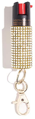 BLINGSTING Pepper Spray Keychain for Women Gold