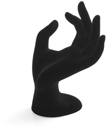 Hand Schmuckständer, OK Dekohand Schmuckhalter Ringhalter für Schmuck Aufbewahrung, Abschluss (Schwarzer Samt)