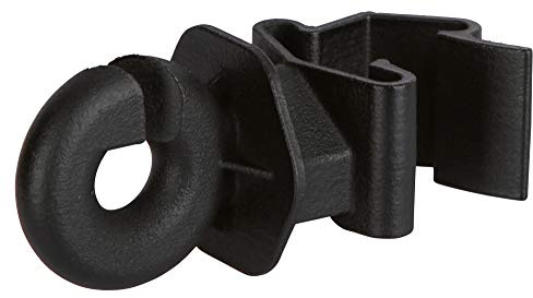 AKO 25x T-Pfosten Weidezaunband Clip Isolator, schwarz - Verbessertes Clip System - Einfaches Anklippen am T-Post - Für Weidezaunband bis 50mm