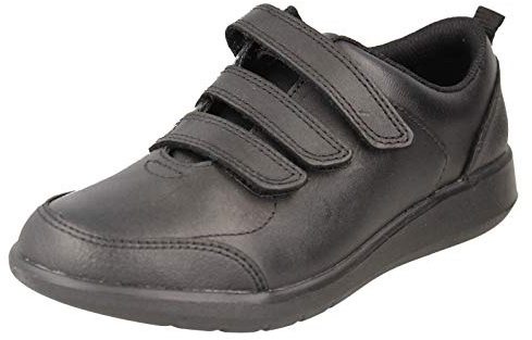 Clarks Scape Sky K Childrens Black Leather, 10.5