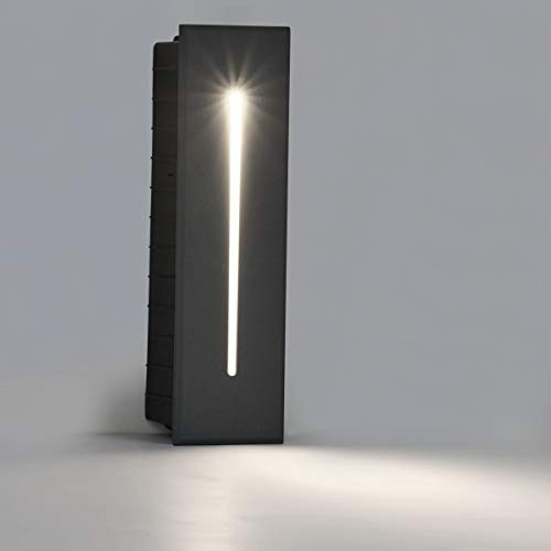 Topmo-plus applique murale encastré éclairage encastrable extérieur Lampe Extérieur pour Terrasse Aluminium / 3W LED Cree COB incluse/ 21CM IP65 4000K gris