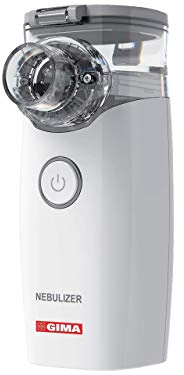 GIMA Aerosol Silent Machine aérosol portable avec nébuliseur compact Pratique et léger pour le traitement des troubles respiratoires chez l'adulte et l'enfant avec piles et câble USB