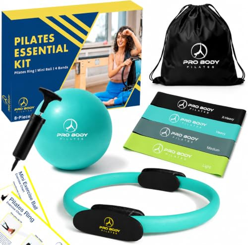 ProBody Pilates ring cirkel, fitnessring magisk cirkel, pilatesring 35 cm för lårträning, yogaring lårtoner, inre låsträningsutrustning för kvinnor, pilatesutrustning lårmästare (Aqua)