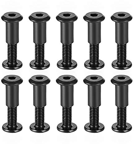 Olymajy 10 Sets Binding hülsenmutter hülsenschrauben M8 x 25 mm, Niet Hexagon Steckdose innensechskantschrauben, für Sechskantschraubendreher Möbelbefestigungsset unterschiedlicher Größe und Menge