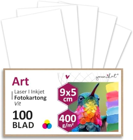 younikat Vita Bristolkort, 100 Ark, 9 x 5 cm, 400 g/m² - dv1011