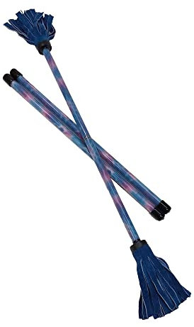 Z-Stix Professional Juggling Flower Sticks-Devil Sticks and 2 Hand Sticks, Beginner Friendly - Festival Series (Blue Tie Dye, Kid)