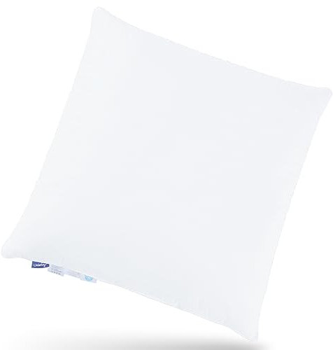 Uniency Daunenkissen 80x80 3 Kammer 100% Baumwollbezug Füllung 1600g: Außen 90% Daunen und 10% Federn 200g, Innen 100% Federn 1400g Kopfkissen Gemütliches Kissen|Oeko-TEX und RDS|1 Stück
