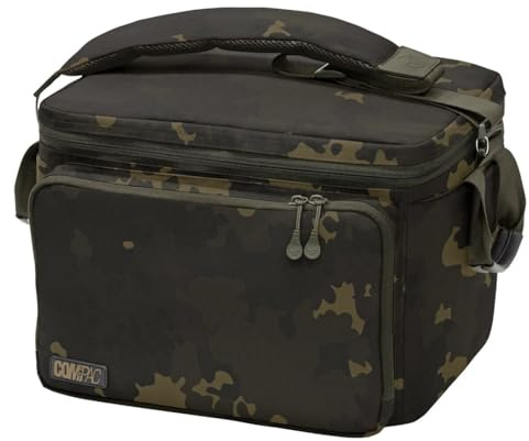 Korda Compac Cool Bag Large Dark Kamo Kühltasche 25L – Isolierte Ködertasche & Verpflegungstasche inklusive 2 Kühlakkus – Wasserdichter Boden, Dunkles Tarnmuster Karpfenangeln – 36x33x26cm