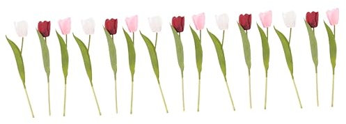 Happyyami 15stücke Künstlicher Tulpenstrauß Teiliges Echte Berührung Und Pflegeleicht Frühlingsdekoration Für Hochzeiten Zuhause Und Veranstaltungen