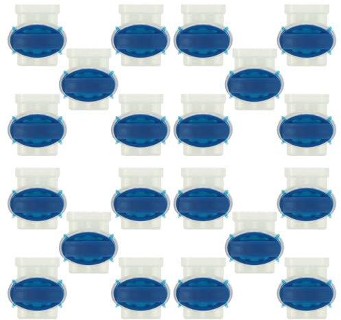 vhbw 20x Kabelverbinder für Begrenzungskabel kompatibel mit Wiper Mähroboter - Kabelklemmen, Wasserdicht Blau, Transparent