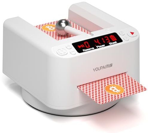 2-Deck Automatischer Kartenhändler, 360° drehbare Kartenhändlermaschine für Blackjack UNO Casino Spiele, Anti-Cheating Wiederaufladbarer Kartenspender, Touch to Pause