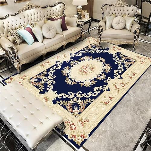 DJHWWD Terassenteppich Blauer rechteckiger Teppich, Schlafzimmerteppich, Wohnzimmer-Bodenmatte wohnzimmerteppich kurzflor Teppich auslegeware Terasse 40X60CM