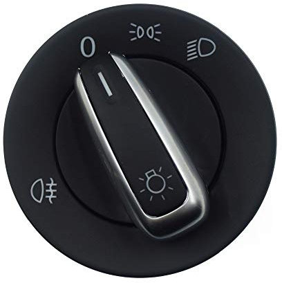 ZIxmix Car Headlight Switch Chrome Headling Nebelscheinwerferschalter/Passend for VW/Passend for Golf 5 6 / Passend for Jetta/Passend for Passat B6 Cc Headlight Switch