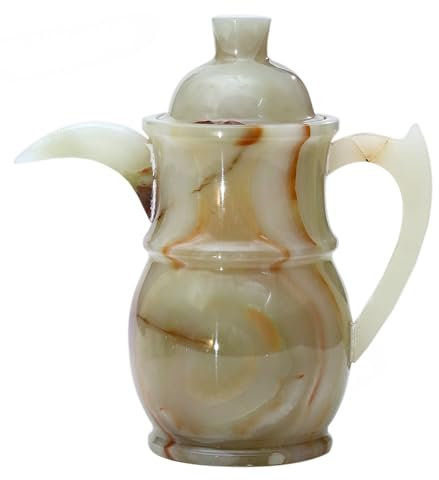 Generic Exquisite Teekanne Onyx: handgefertigte Eleganz für perfektes Ausgießen, 390 ml, natur