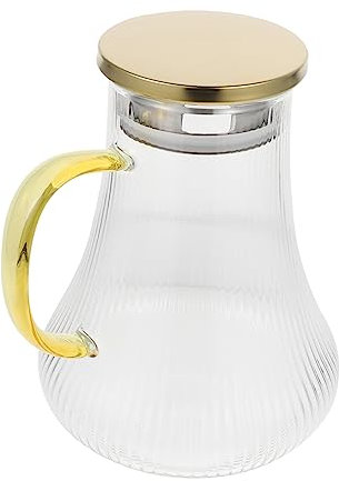 Alipis Bouteille Deau De 1 6 L En Verre Résistant Aux Hautes Et Basses Températures Pichet À Thé En Forme De Fleur Conception Sans Fuite Versement Facile