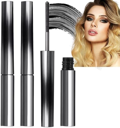 2pcs Iron Mascara Black,Doll Mascara,Black M/ascara Volume and Length,Metal Iron Wand Ma/scara,3d Curling Eyelash Ir/on Strong Mascar/a,Washable Extra Slim Metal Masc/ara,False Lash Effect Masc/ara