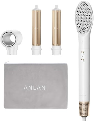 ANLAN 4 in 1 Föhnbürste MultiStyle Haarstyling Geräte Air Styler with Haartrockner, Glättbürste, Lockenstab Automatisch Attachments für Alle Haartypen, Lockenföhn Stylingbürsten Haarstyling Geräte