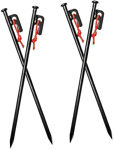 HANABASS 4stücke Zeltheringe Für Camping Zeltanker Lange Zeltpfähle Mit Praktischem Aufbewahrungsbeutel Für Wind Und Wetterfestigkeit