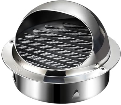 80mm Stainless Steel Wall Vent Cover, Exhaust Air Vent Cover, Round Ventilation Grill Covers for External Wall Exhaust, Bright Silver