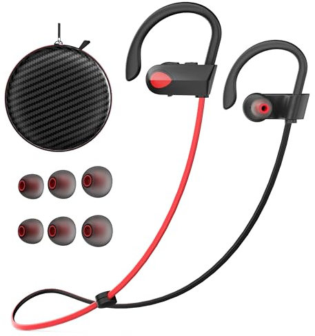 Bluetooth Headphones, Running Wireless Headphones with Bluetooth 5.3 Chip, IPX7 Waterproof Sport Earbuds, 15 Hours Battery In-Ear Noise Isolation Earphones for Gym/Outdoor/Sports/Workout/Yoga Headsets