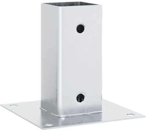 vidaXL Basi per Pali Quadrate 12 pz Argento 71x71 mm Acciaio Zincato, base di recinzione in cemento, base del palo della recinzione, supporto del palo in metallo