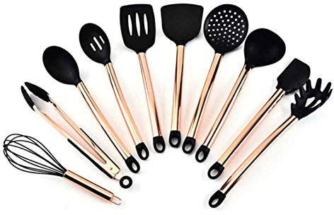 Set di utensili da cucina in silicone da 100 pezzi con manici placcati in rame antiaderente pala cucchiaio e utensili da cucina set completo di utensili da cucina