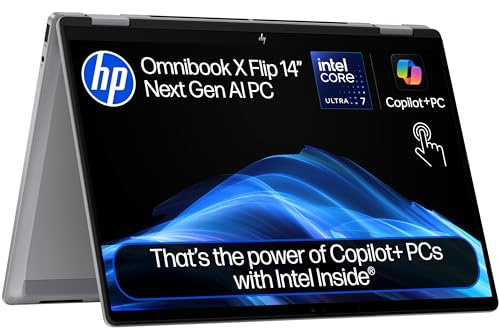 HP OmniBook X Flip NGAI 14 Laptop | CoPilot+ PC | Intel® Core™ Ultra 7-256V Processor | 16GB RAM | 1TB SSD | Intel® Arc™ 140V | 3K OLED Touchscreen | Up to 17.75Hr Battery | Windows 11 | 14-fm0001sa