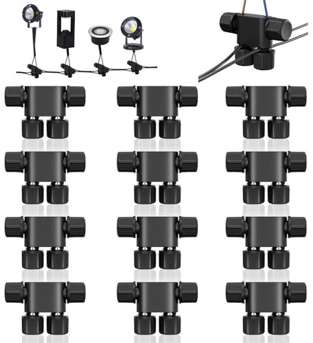 NETEHA 12 Pack Low Voltage Wire Connectors, 12-20 Gauge Landscape Light Cable Connector for Landscape Lighting, Garden Pathway Lights, Outdoor LED Lights