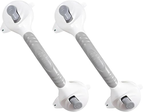 Shower Grab Rails, 2 Pack Suction Grab Bars 240lbs Load No Drill 38 cm