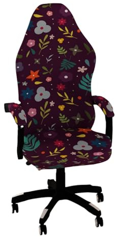 DAZSIAZ 4 Fundas para Sillas Gamer, Protector Elástico e Impreso para Silla Gamer de Oficina con Funda para Reposabrazos, A Prueba de Arañazos de Gato, Fácil Instalación(A,One Size)