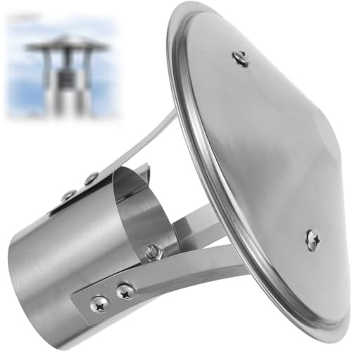 Comignolo In Acciaio Inox 201 per Camino 90 120 160mm Comignolo Antivento Antipioggia Copertura per Camino Tappo di Sfiato per Tetto Tappo Antipioggia per Camino Comignolo Stufa(210mm)