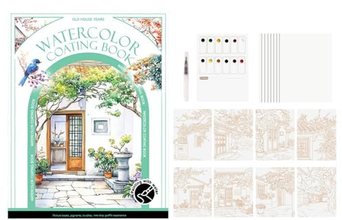Cahier d'exercices d'aquarelle – Bloc de peinture professionnel portable à 3 plis, fournitures d'art pratiques pour les débutants, artistes, maison, école, relaxation, anniversaire, Noël