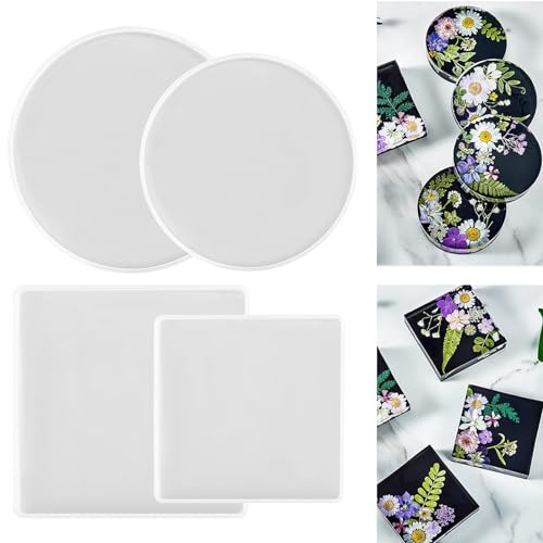 4 Pezzi Stampi in Silicone per Resina Stampi in Silicone Resina per Vassoio Fai Da Te Stampi Silicone Stampi in Resina Epossidica per Gesso Stampo Silicone Home Casa Adatte per Artigianato
