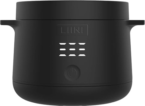 LIINI® 2.0 PRO Breiwärmer schwarz – Akku Babybreiwärmer, 50W, 10'000 mAh, Erwärmen per Knopfdruck, IP66, auslaufsicher, Edelstahlplatte, BPA-frei, USB-C Aluminiumkabel