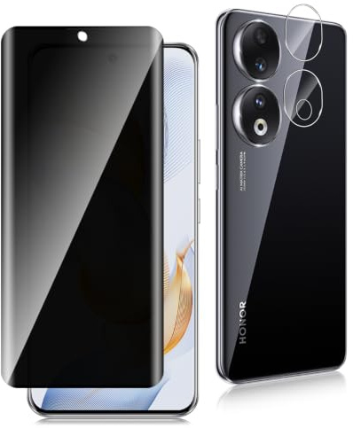 Datree Privacy Pellicola Protettiva per Honor 90 5G, 3D Privacy Vetro Temperato con Pellicola Fotocamera, Durezza 9H Anti-Spy Senza Bolle Vetro Temperato, Anti Graffio