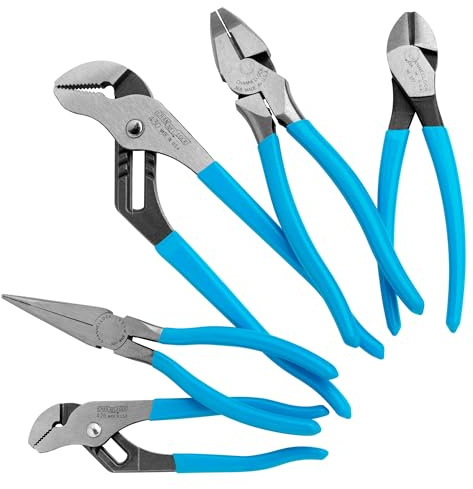 CHANNELLOCK GS-50 5pc Pliers Set | Made in USA | Forged High Carbon Steel | Includes Tongue & Groove, Linemen's, Long Nose and Cutting Pliers