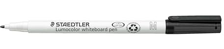 STAEDTLER 301-9 Lumocolor Whiteboardstift M-Spitze circa 1.0 mm, 10 Stück im Kartonetui, schwarz