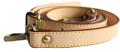 Neuleben Schulterriemen echtes Leder 120cm verstellbar Schultergurt Riemen Gurt Lederriemen für Schultertasche Umhängetasche (Beige)